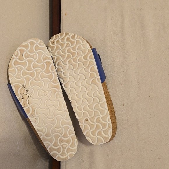 Birkenstock Madrid Patent Royal Blue Slides with Silver Buckle Sz 37 - Picture 4 of 4